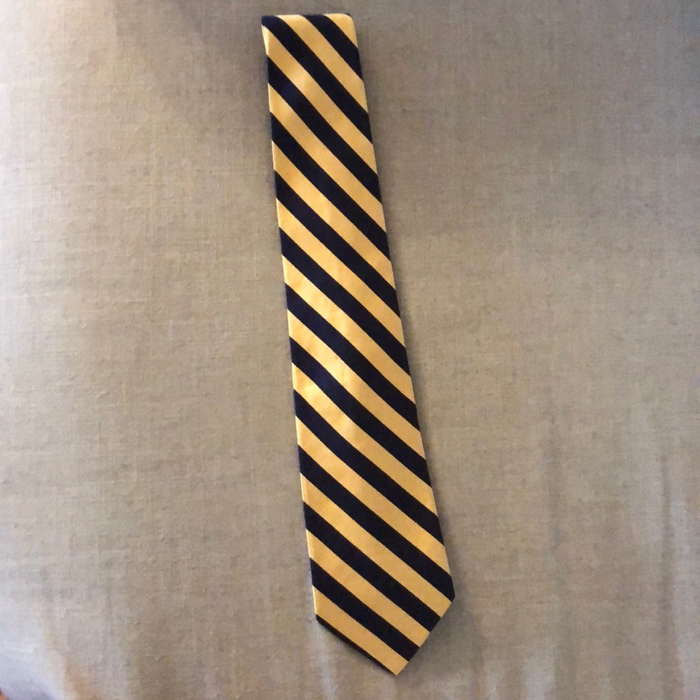 Mens Brooks Brothers Gold/Navy Extra-Long Tie